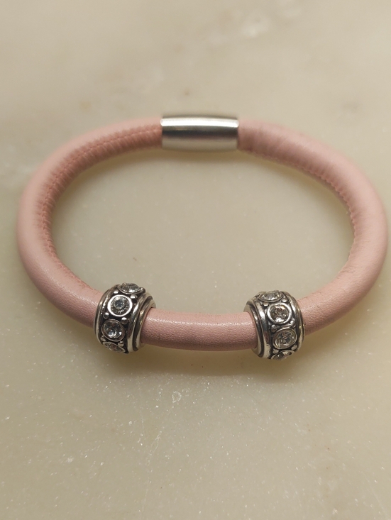 Brighton Jewelry - Brighton Woodstock Charm Bracelet Blush Pink With Glam Crystal Spacer Beads
